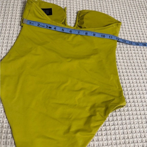 Zara Stylish Olive Green One-Piece Swimsuit Size L - Picture 6 of 13